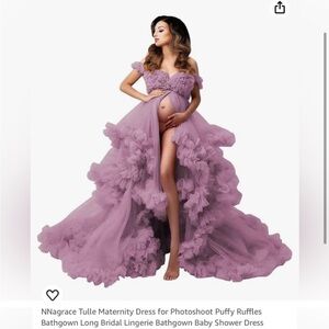 Purple Tulle Maternity Dress